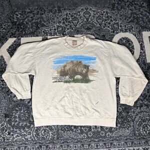 George Big Bear Outfitters Cream Pullover Crewneck Sweater Men’s Sz L Preowned
